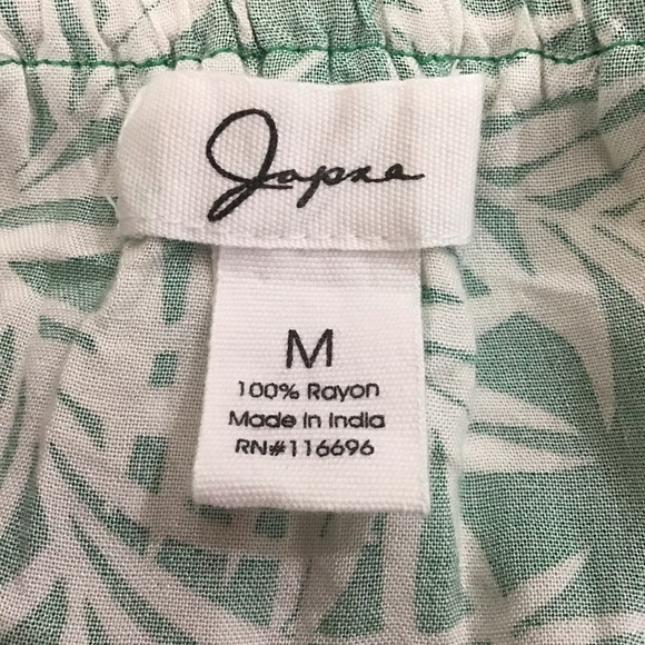 Japna Boho Green White Tropical Maxi Dress Size Medium New - Picture 8 of 9